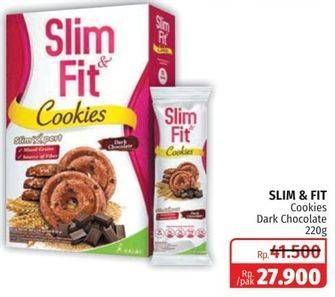 Promo Harga SLIM & FIT Cookies Dark Chocolate 220 gr - Lotte Grosir