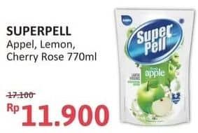Promo Harga Super Pell Pembersih Lantai Fresh Apple, Lemon Ginger, Cherry Rose 770 ml - Alfamidi