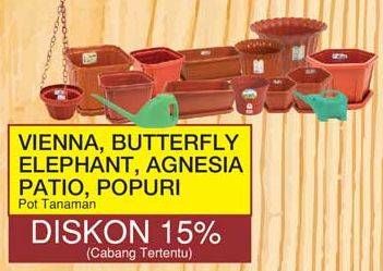 Promo Harga VIENNA/ BUTTERFLY Elephant/ AGNESIA Patio/ POPURI Pot Tanaman  - Yogya