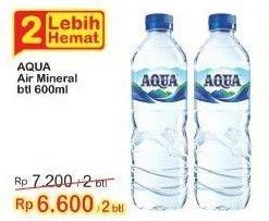Promo Harga Aqua Air Mineral 600 ml - Indomaret