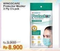 Promo Harga WINGS CARE Protector Daily Masker Kesehatan 5 pcs - Indomaret