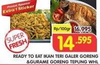 Promo Harga READY TO EAT Ikan Teri Galer Goreng Tepung/Gurame Goreng Garing  - Superindo