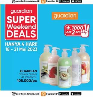 Promo Harga Guardian Shower Cream All Variants 1000 ml - Guardian