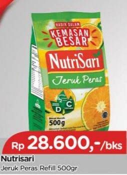 Promo Harga NUTRISARI Powder Drink Jeruk Peras 500 gr - TIP TOP