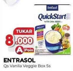 Promo Harga ENTRASOL QuickStart Sereal Vanila Veggie per 5 sachet 30 gr - Alfamart