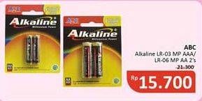 Promo Harga ABC Battery Alkaline LR03/AAA, LR6/AA 2 pcs - Alfamidi