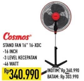 Promo Harga Cosmos 16 XDC Stand Fan 16 inch  - Hypermart