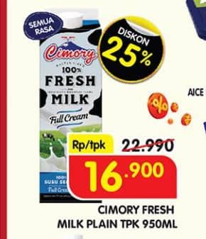 Promo Harga Cimory Fresh Milk All Variants 950 ml - Superindo