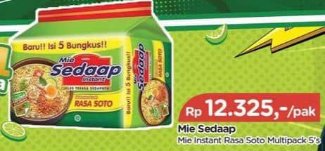 Promo Harga Sedaap Mie Kuah Soto per 5 pcs 75 gr - TIP TOP