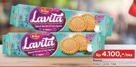 Promo Harga Roma Biskuit Lavita 72 gr - TIP TOP