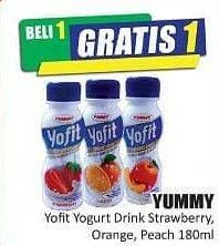 Promo Harga YUMMY Yofit Yogurt Strawberry, Orange, Peach 180 ml - Hari Hari