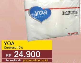Promo Harga YOA Coreless Tissue 10 pcs - Yogya