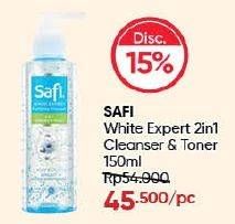 Promo Harga Safi White Expert 2 in 1 Cleanser & Toner 150 ml - Guardian