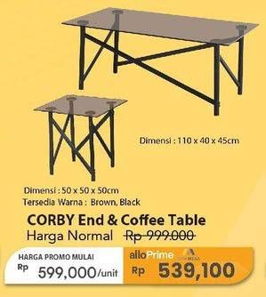 Promo Harga Corby End Table/Coffee Table   - Carrefour