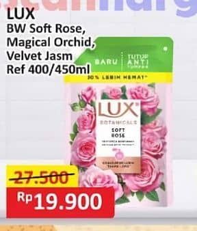 Promo Harga LUX Botanicals Body Wash Soft Rose, Magical Orchid, Velvet Jasmine 400 ml - Alfamart