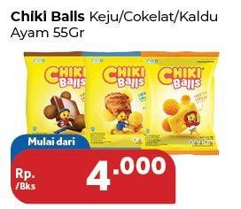 Promo Harga CHIKI BALLS Chicken Snack Keju, Coklat, Kaldu Ayam 55 gr - Carrefour
