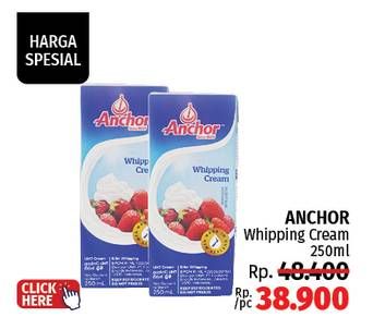 Promo Harga Anchor Whipping Cream 250 ml - LotteMart