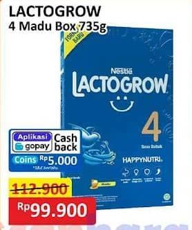 Promo Harga Lactogrow 4 Susu Pertumbuhan Madu 750 gr - Alfamart