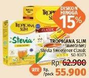 Promo Harga TROPICANA SLIM Sweetener Classic, Stevia 50 pcs - LotteMart