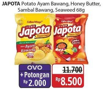 Promo Harga Japota Potato Chips Ayam Bawang, Happy Honey Butter, Sambal Bawang, Umami Japanese Seaweed 68 gr - Alfamidi