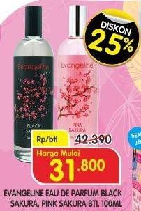 Promo Harga EVANGELINE Eau De Parfume Black Sakura, Pink Sakura 100 ml - Superindo