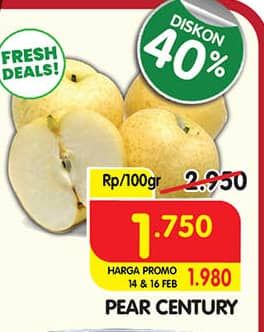 Promo Harga Pear Century per 100 gr - Superindo