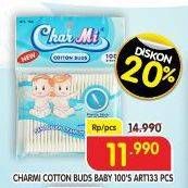 Promo Harga Charmi Cotton Buds 133 100 pcs - Superindo