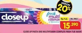 Promo Harga Close Up Pasta Gigi Fresh Multivitamin 160 gr - Superindo