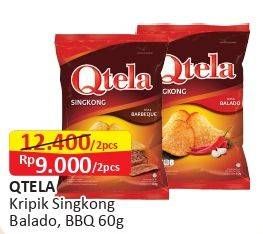 Promo Harga QTELA Keripik Singkong Balado, Barbeque 60 gr - Alfamart