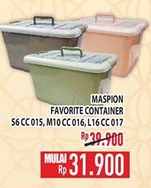 Promo Harga MASPION Container Box Favorite L, Favorite M, Favorite S  - Hypermart
