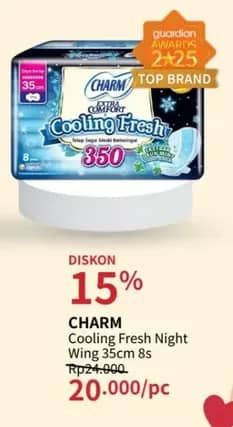 Promo Harga Charm Extra Comfort Cooling Fresh Wing 35cm 8 pcs - Guardian