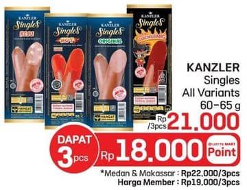 Promo Harga Kanzler Sosis Single All Variants 60 gr - LotteMart