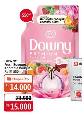 Promo Harga DOWNY Premium Parfum Adorable Bouquet, Fresh Bouquet 550 ml - Alfamidi