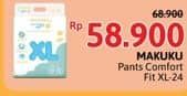 Promo Harga Makuku Comfort Fit Diapers Pants XL24 24 pcs - Alfamidi