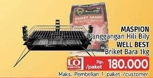 Promo Harga MASPION Panggangan Hili Bily + WELL BEST Briket Bara 1 kg  - LotteMart