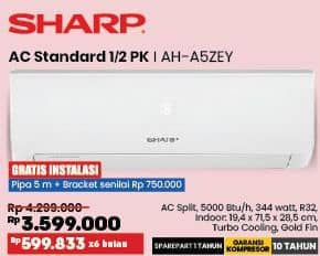 Promo Harga Sharp AH-A5ZEY | AC Standard 1/2PK  - COURTS