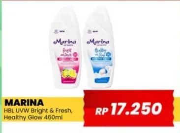 Promo Harga Marina Hand Body Lotion Bright Fresh, UV White Healthy Glow 460 ml - Yogya