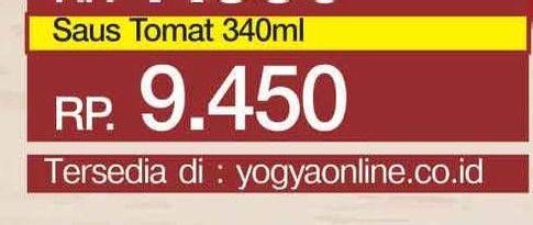 Promo Harga DUA BELIBIS Saus Tomat 340 ml - Yogya