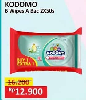 Promo Harga Kodomo Baby Wipes Anti Bacterial 50 pcs - Alfamart