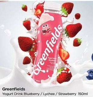 Promo Harga GREENFIELDS Yogurt Drink Blueberry, Lychee, Strawberry 150 ml - TIP TOP