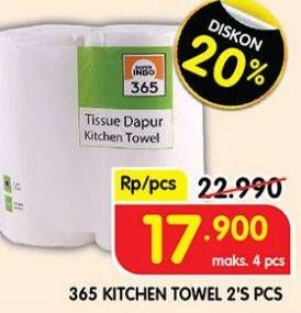 Promo Harga 365 Kitchen Towel Tissue per 2 pcs 50 sheet - Superindo