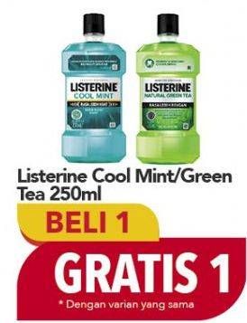 Promo Harga LISTERINE Mouthwash Antiseptic Cool Mint, Natural Green Tea 250 ml - Carrefour