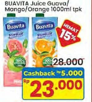 Promo Harga Buavita Fresh Juice Guava, Mango, Orange 1000 ml - Indomaret