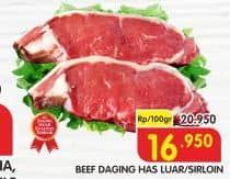 Promo Harga Daging Has Luar (Daging Sirloin) per 100 gr - Superindo