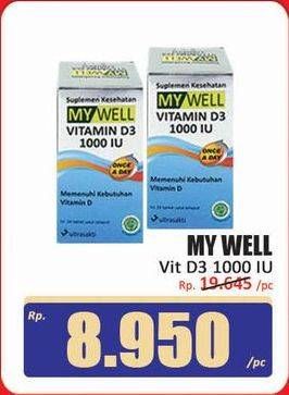 Promo Harga My Well Vitamin D3 1000 IU 20 pcs - Hari Hari