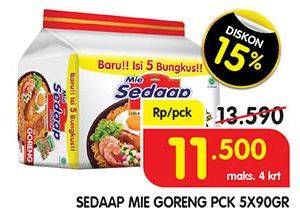 Promo Harga SEDAAP Mie Goreng Original 90 gr - Superindo