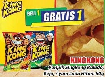 Promo Harga KINGKONG Keripik Singkong Balado, Keju Bakar, Ayam Lada Hitam 60 gr - Hari Hari