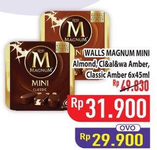 Promo Harga Walls Magnum Mini Almond, Classic Amber per 6 pcs 45 ml - Hypermart