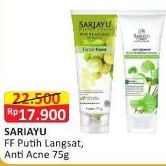 Promo Harga SARIAYU Facial Foam Acne Care, Putih Langsat 75 gr - Alfamart
