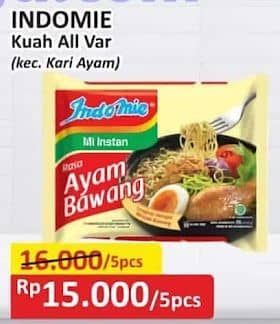 Promo Harga Indomie Mi Kuah Kecuali Kari Ayam 72 gr - Alfamart
